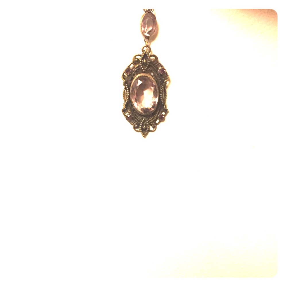 Purple glass costume jewelry.